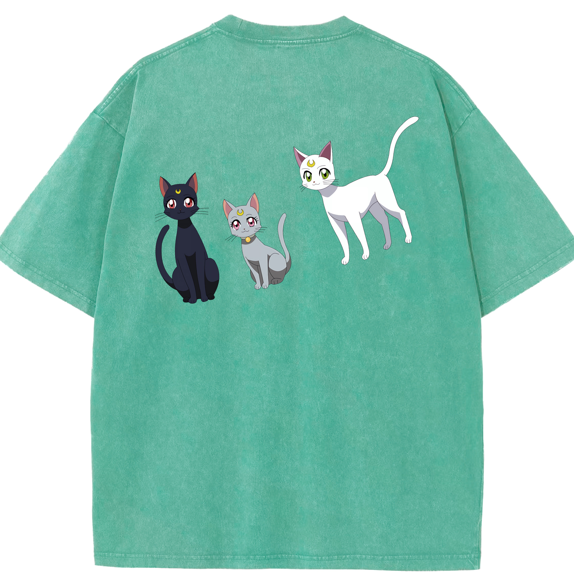 （画像用） 美少女戦士セーラームーン Sailor Moon 綿100% ヴィンテージ風 半袖Tシャツ（背面プリント）